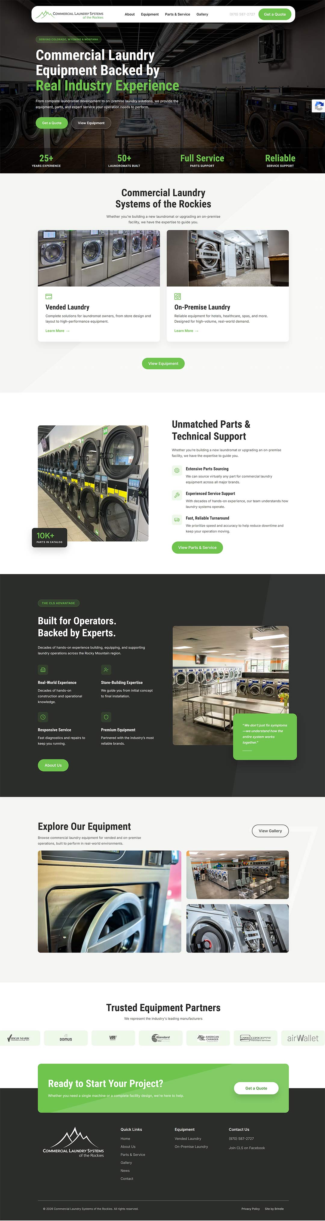 Full production homepage for the CLS Rockies WordPress website